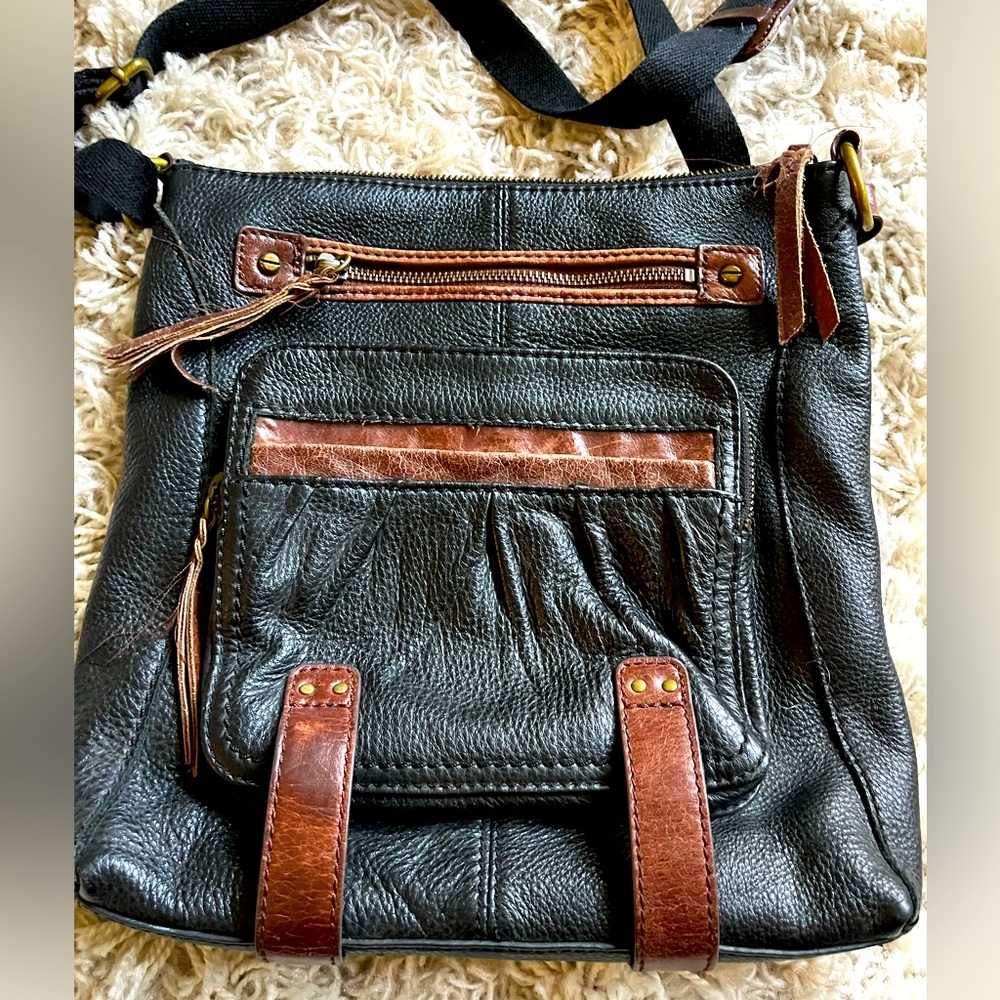 Clarks Brown and Black Leather Purse/shoulder bag/ Cross body